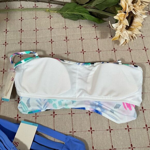 SO Size Large Juniors 2 Piece Swimsuit Halter Midkini High Waist Bottom New - Picture 8 of 8